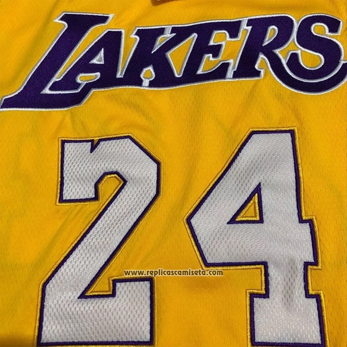 Camiseta Los Angeles Lakers Kobe Bryant NO 24 Mitchell & Ness 2008-09 Amarillo
